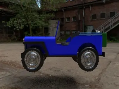 Old jeep Low-poly 3D model