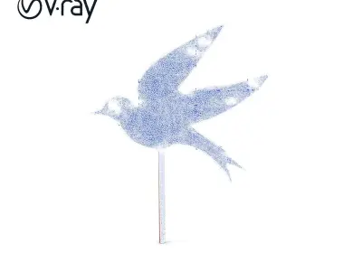 Bird Silhouette Garden Decor Model Pack Low-poly 3D model
