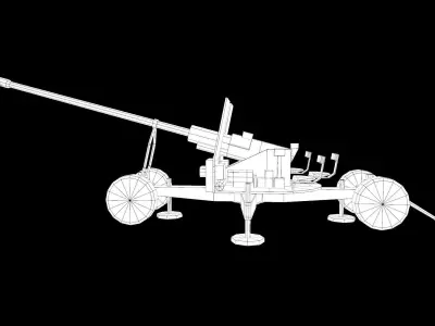 AZP S60 Altillery Military Vehicle Low-poly 3D model