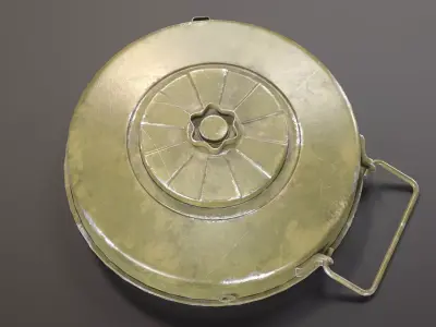 Tellermine 42 Anti-Tank Mine Low-poly 3D model