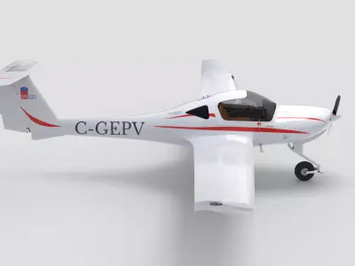 Aircraft Diamond DA20 C1 Low-poly 3D model