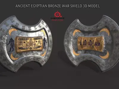 ANCIENT EGYPTIAN WAR SHIELD 3D MODEL Low-poly 3D model purchase