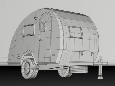 Small Caravan Trailer Low-poly 3D model