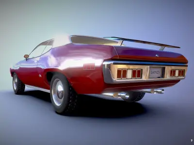 Mascle Car classic Low-poly 3D model