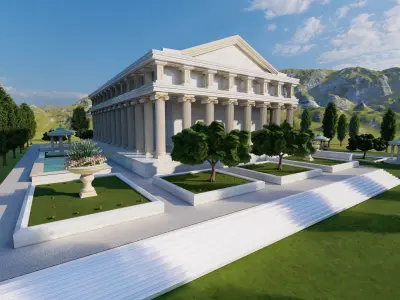 Parthenon-Historical Greek Temple 3D model 4
