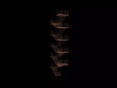 industrial staircase 02 3D model
