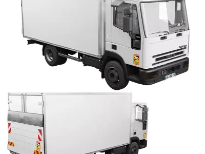 Iveco Eurocargo 100E18 2001 Box Truck Low-poly 3D model