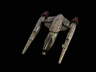 Spacecraft mini transporter 3 Low-poly 3D model