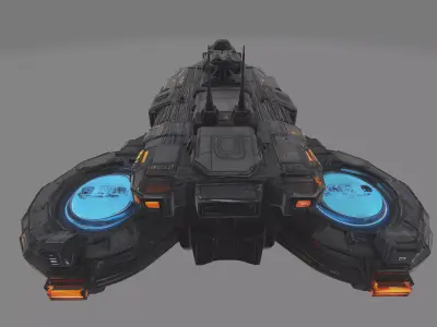 Sci-Fi Tactical Command Hovercraft High Poly 3D model