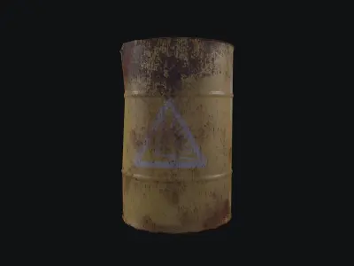 Photorealistic Metal Barrel Low-poly 3D model
