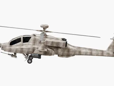 An 64 Apache helicopter Low-poly 3D model
