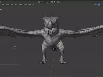 Dragon wyvern Low-Poly  Low-poly 3D model