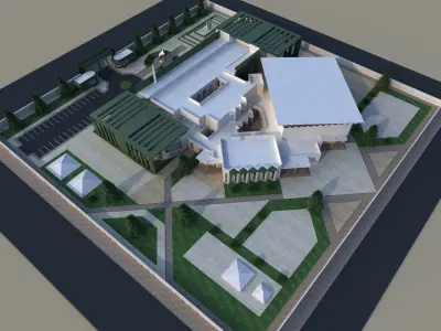 cultural center  exterior  3D model