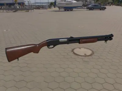 Pump Shotgun Low-poly 3D model purchase