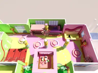  Indoor Carnival Amusement Cartoon Children s Space Commercial 3D model