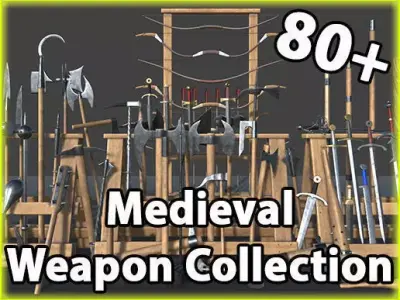 Medieval Weapons Collection Vol1 Low-poly 3D model