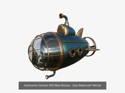 10 Submarines Cartoon A - Sub Watercraft Vehicle 3D Model Pack