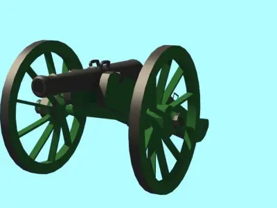 Artillery 8 pound Gun 18th century Low-poly 3D model