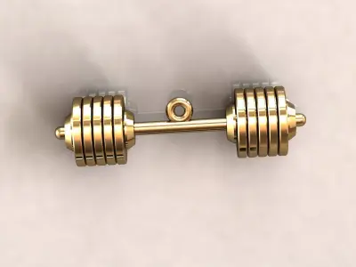 dumbbell pendant 18 3D print model