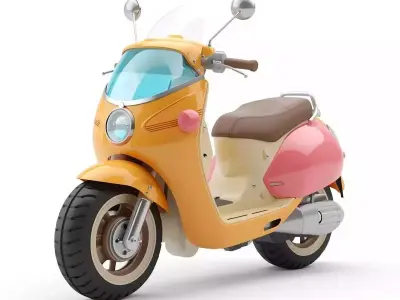 Futuristic Cartoon Motorcycles And Scooters 3D Collection 3D Model Pack