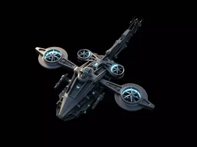 sci fi helicopter 3D model