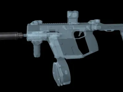 SIG SAUER SRD9 9mm Suppressor Low-poly 3D model