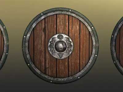 Viking Shield Low-poly 3D model 41