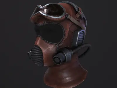 Steampunk Helmet Low-poly 3D model purchase