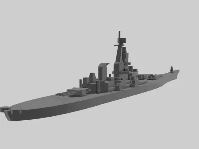 USS Missouri - Model for small scale printing Free 3D print model