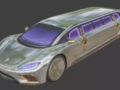 Futuristic Sci-Fi Compact Car 3D Model Low-poly 3D model