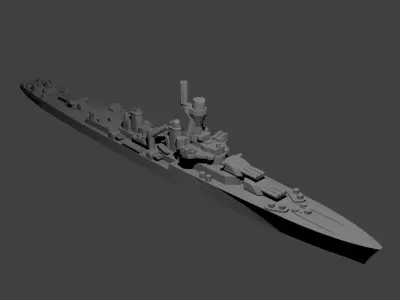 French La Galissonniere Class Cruiser Warship 3D print model
