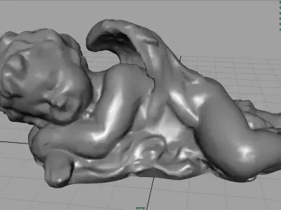 Angel statue of sleeping Low-poly 3D model