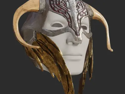 Warrior Helmet Low-poly 3D model