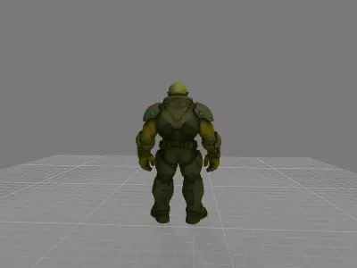 Alien Warrior Sci-Fi Armored Character 3D Model Free 3D model