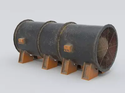 Old Ventilation Fan  Low-poly 3D model