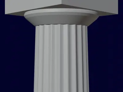 Ancient Column Internally Rounded  Low-poly 3D model