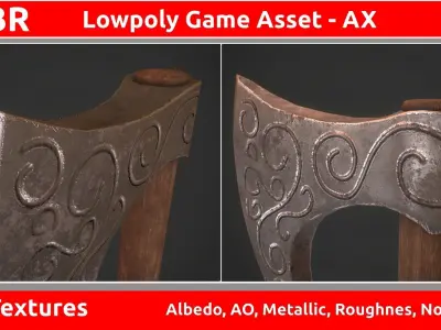 Ax PBR GameReady pbrploy game asset Low-poly 3D model