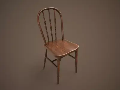 Vintage chair Low-poly 3D model get