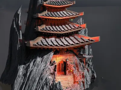 Bushido Warrior Temple Kit bash 3  3D model