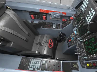 Chengdu J10 S Tandem Seated Cockpit 3D model