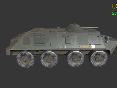 Asset - Army - Tank - BTR 60 Low-poly 3D model