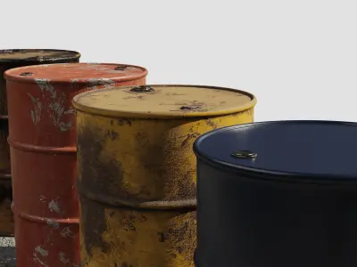 Metal Barrels Pack Low-poly 3D model purchase
