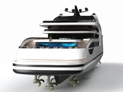 AdmiralXForce Luxury Superyacht Dynamic Simulation 3D model