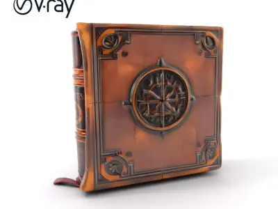 Ancient Leather Bound Book Model Pack Low-poly 3D model