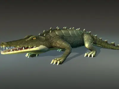 Animated Crocodiles Pack Low-poly 3D model