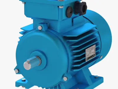 Electric Motor Low-poly 3D model