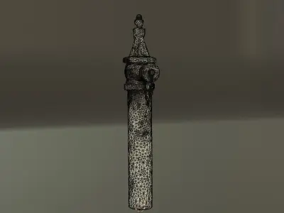 Tall Old Yellow Fire Hydrant Photo Scan Free 3D model