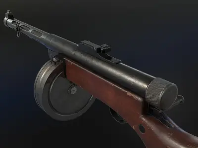 KP31 Submachine Gun Low-poly 3D model