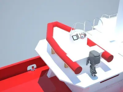 Firefighting boat 20m 3D model