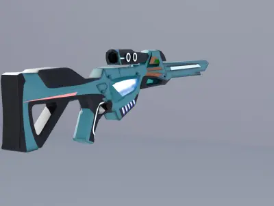 Futuristic Sniper Rifle Game Ready 3D Model CG Low-poly 3D model